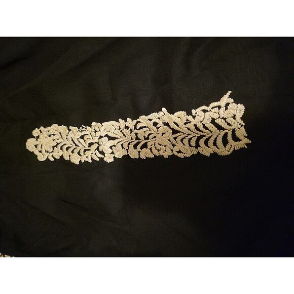 J. Marie Dress Embroidered Black Cream Extra Small Mexico XS - Picture 5 of 9